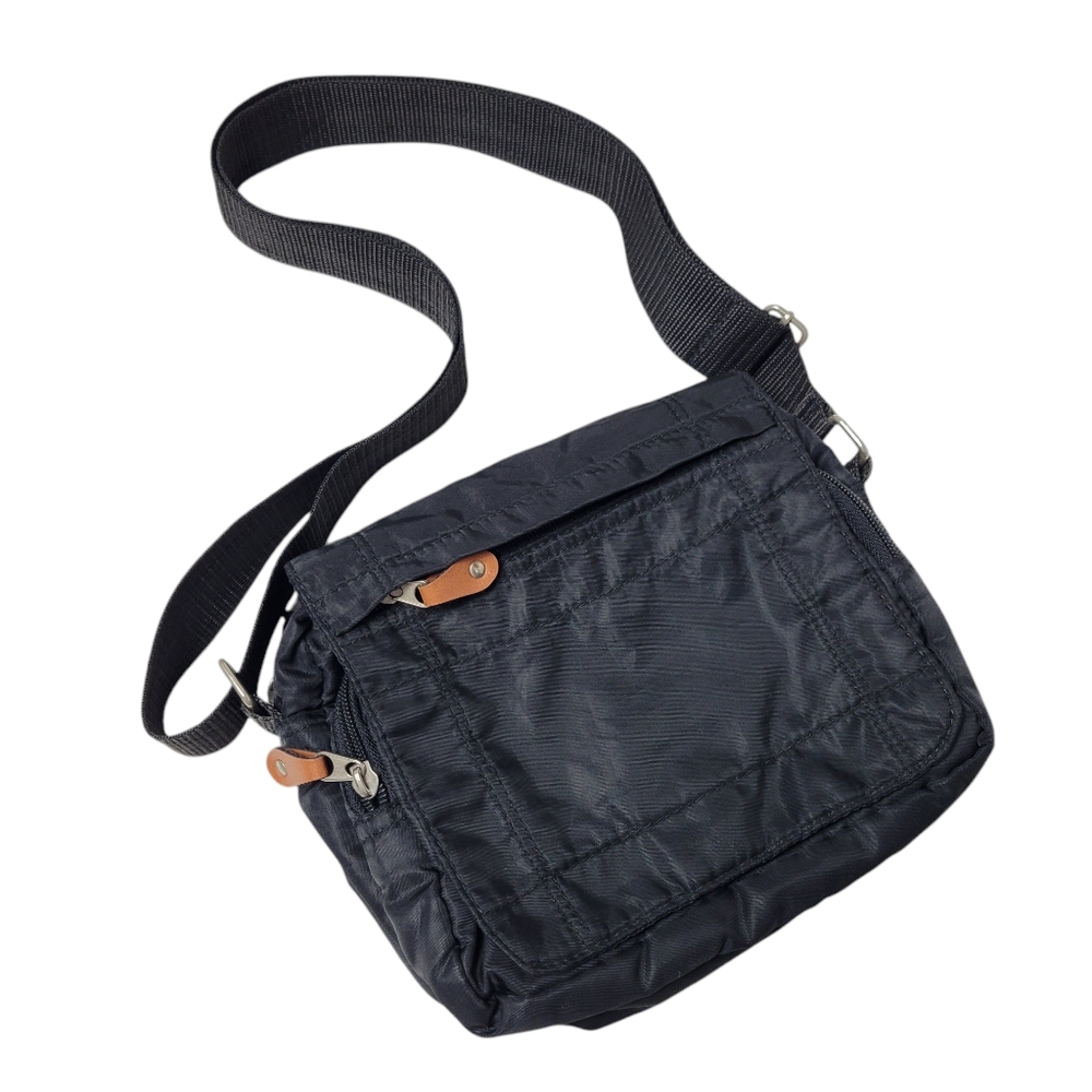 Black Convertable Nylon Crossbody  Shoulder Travel Messinger Bag Purse